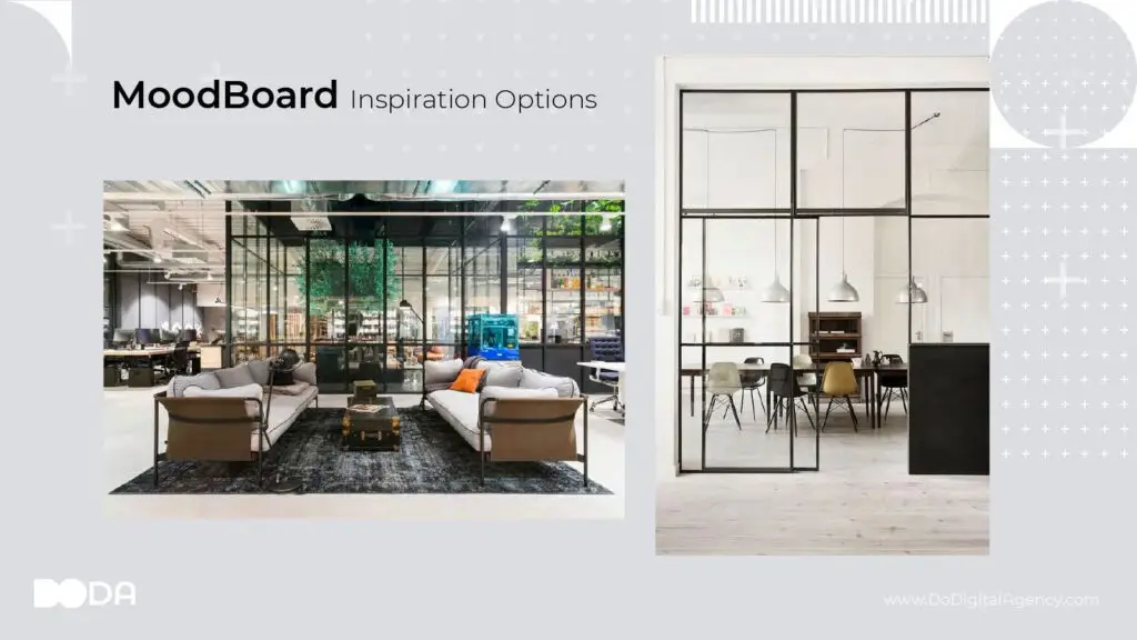 3D virtual showroom moodboard Creative Direction Services