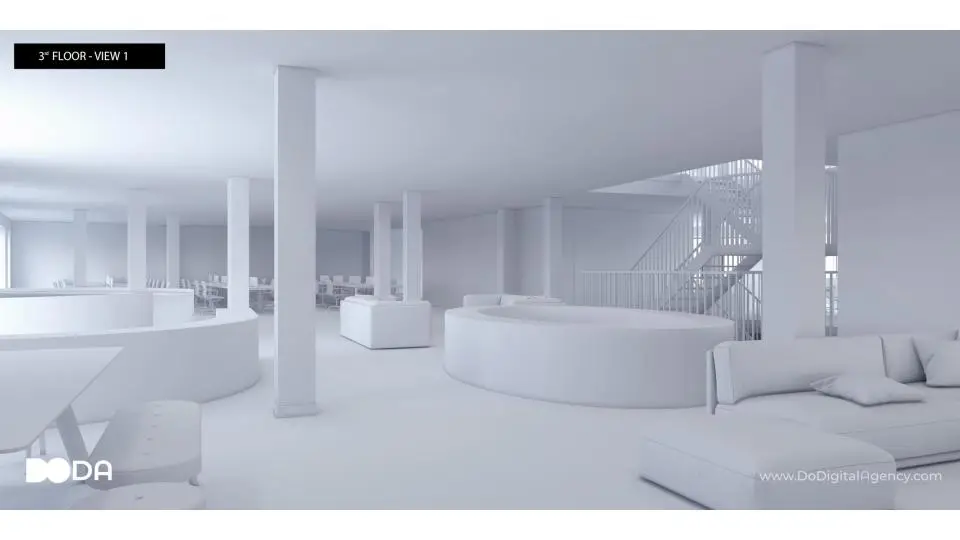 chalk white 3d model interior