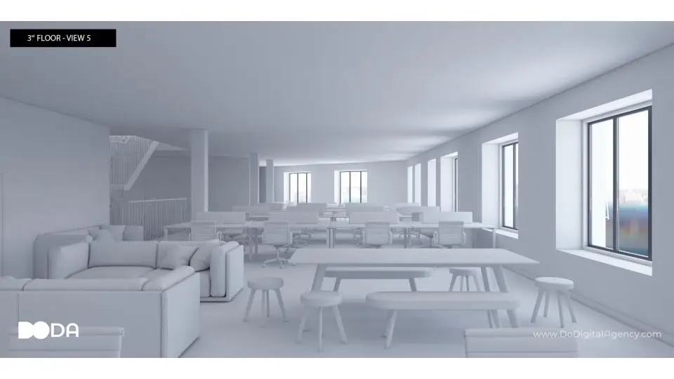 chalk white 3d model interior