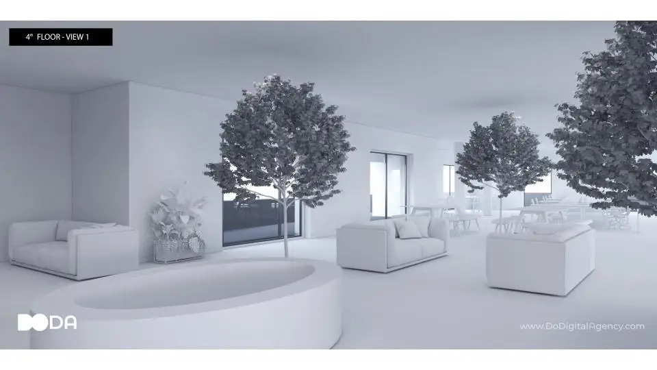 chalk white 3d model interior