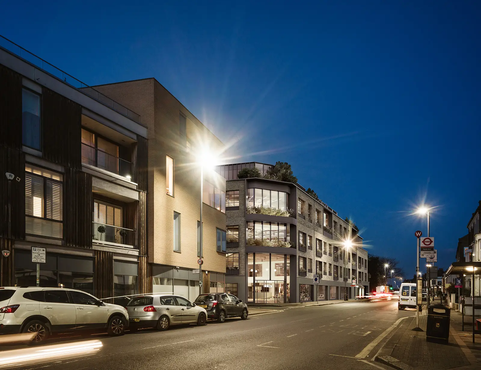 3d photomontage street by night