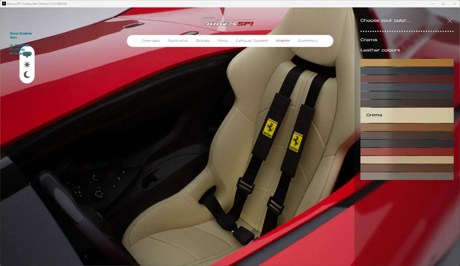 Car Configurator Car Configurator Unreal Engine Monza SP1