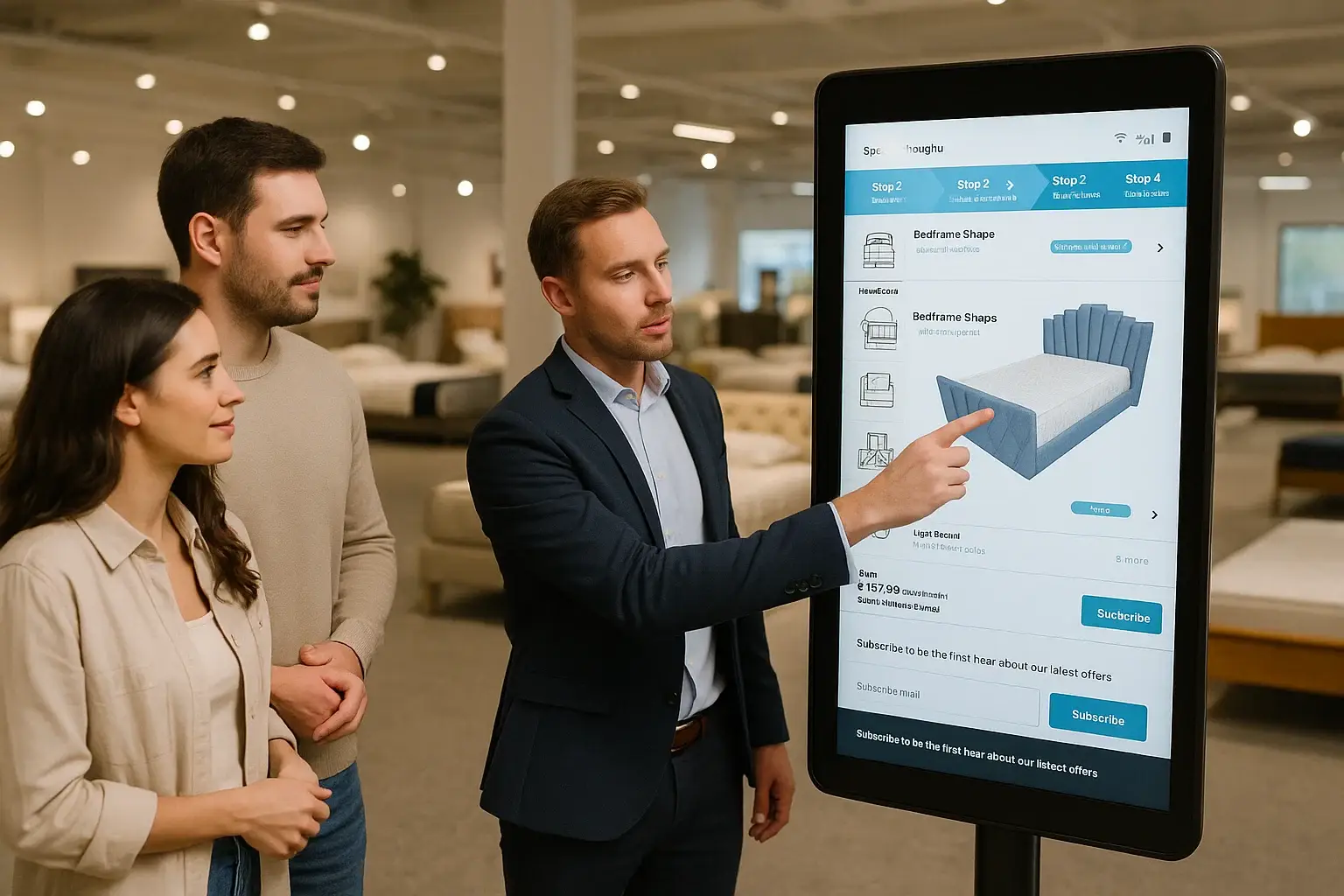 Product Showroom Experiences bed configurator for retail